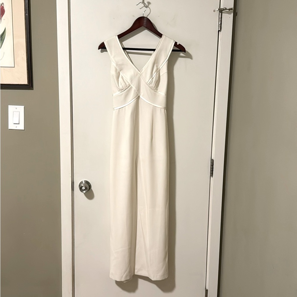 Off white wedding dress.